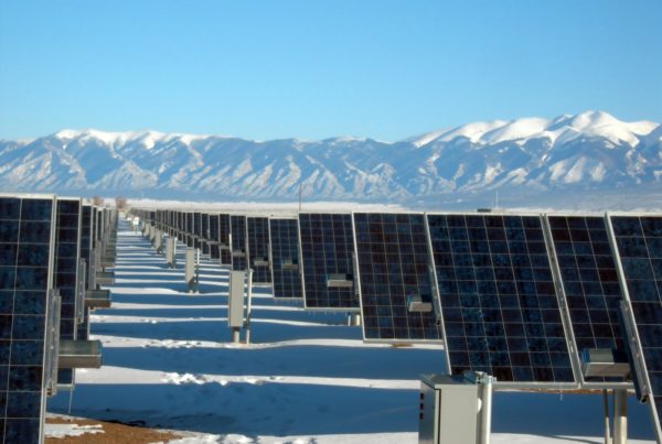 solar panels on field